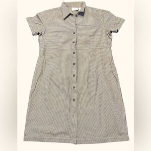 Vintage 100% Cotton Liz Claiborne Black and White Striped Workwear Dress